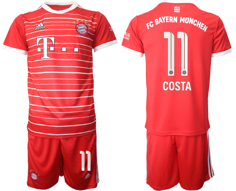 Men 2022-2023 Club Bayern Munich home Red 11 Adidas Soccer Jersey